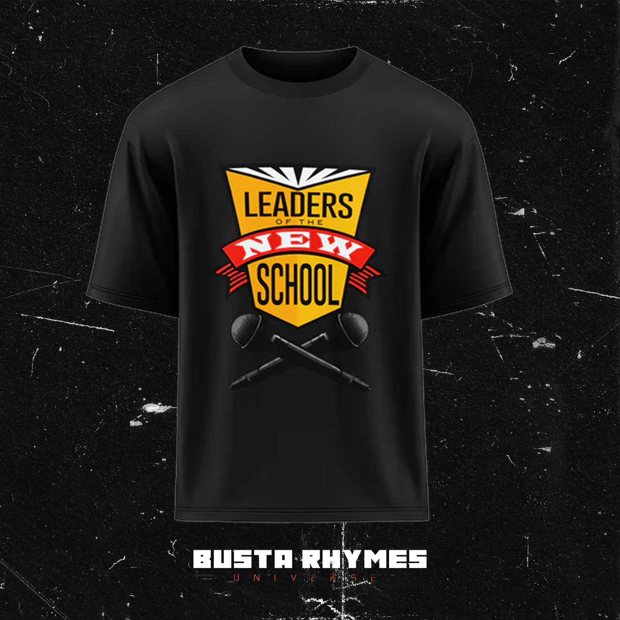 Leaders of the New School (Mics) – Oversized Tee (Black)