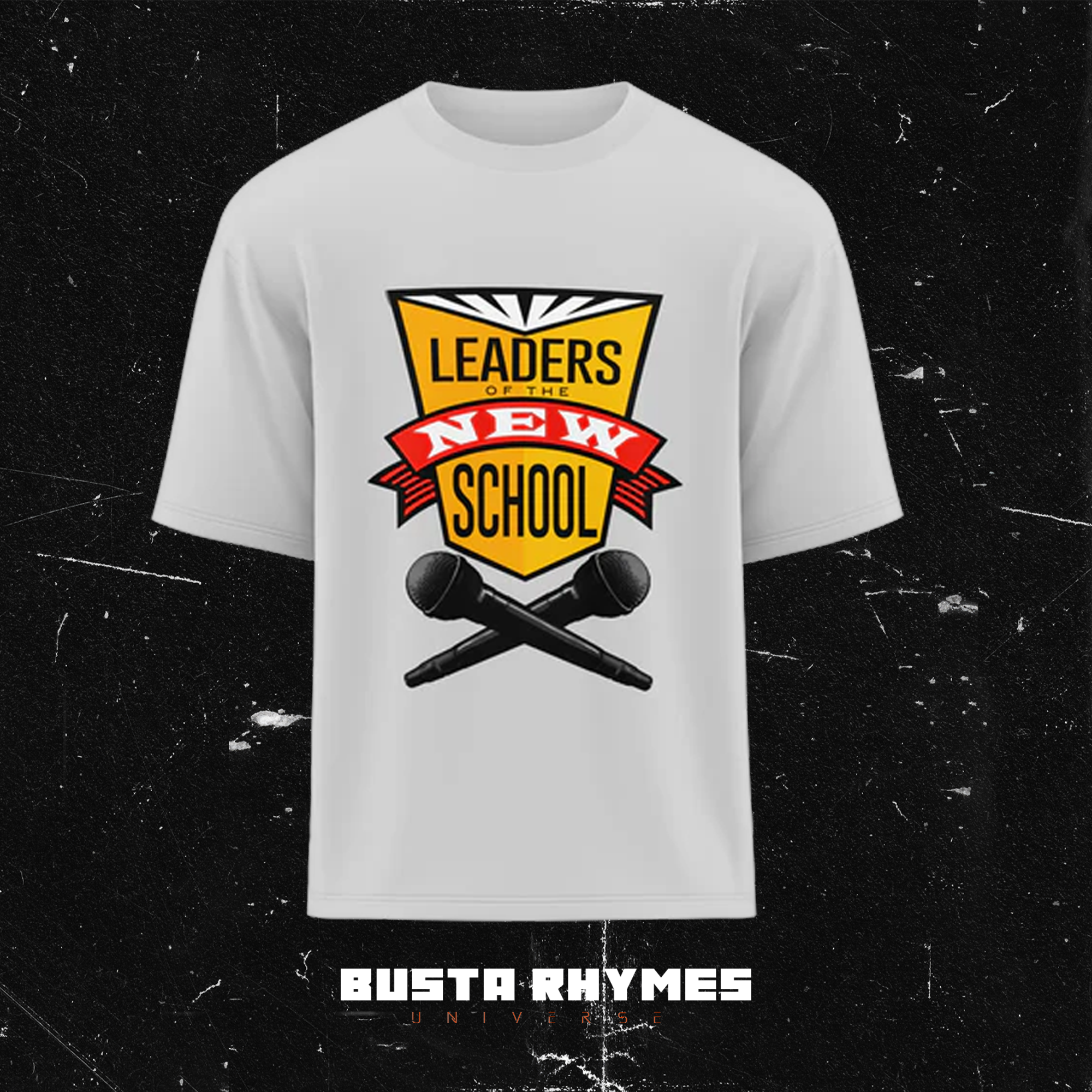 Leaders of the New School (Mics) – Oversized Tee (White)